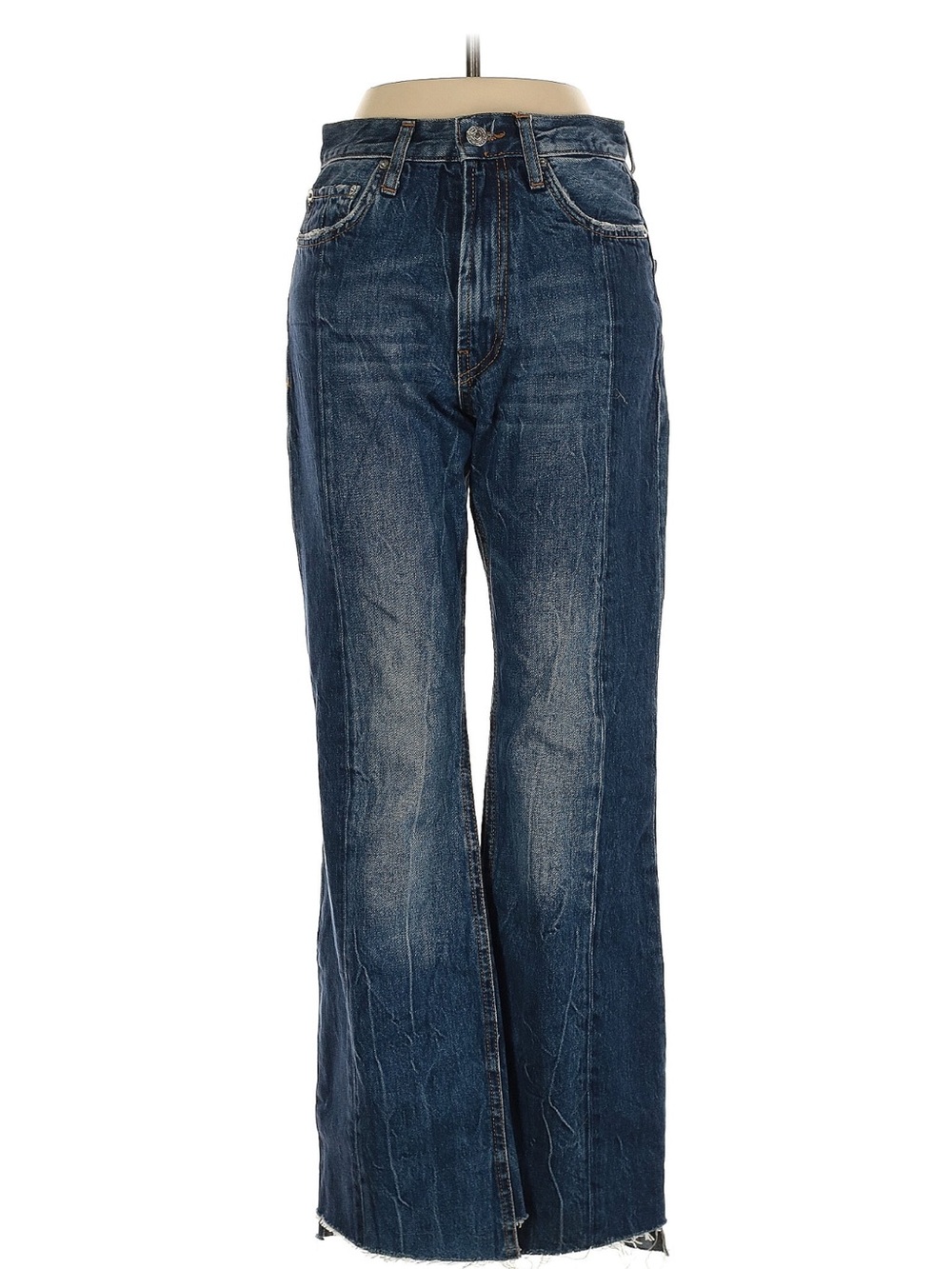 Zara Vintage-Inspired Dark Blue Boot Cut Jeans